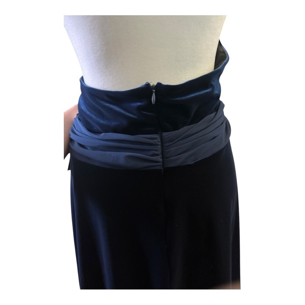 Robbie Bee Blue Velvet Halter Evening/prom/night out/cruise dress Plus 14 - Picture 5 of 10